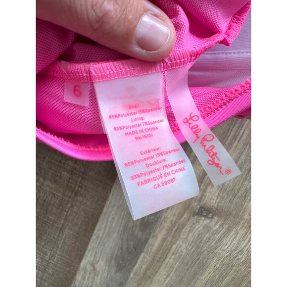 Women's Lilly Pulitzer Flamenco One-Piece Swim Suit Print Plumeria Pink size 6 - Picture 4 of 5